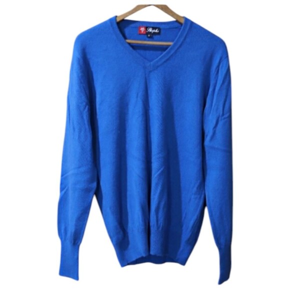 Shephe Vintage Blue 100% Cashmere Pullover Sweater small - Picture 1 of 11